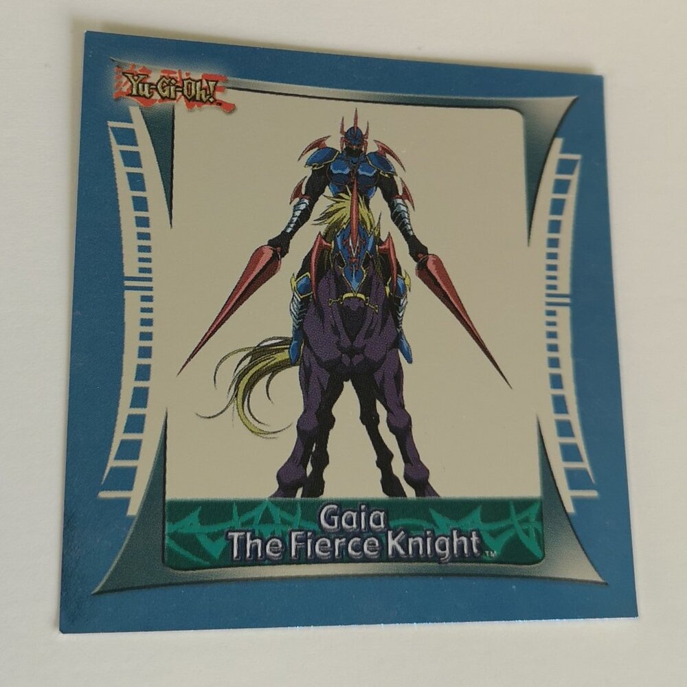 RARE 1996 Yu-Gi-Oh Blue Foil Sticker - Gaia the Fierce Knight - 3of 10